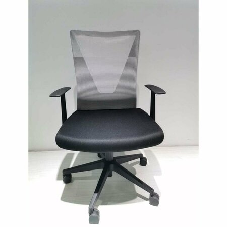 DEPOT E-SHOP Puebla Office Chair for Nylon Base & Fixed Armrest Black & Smokey Oak DE-SNG7538
